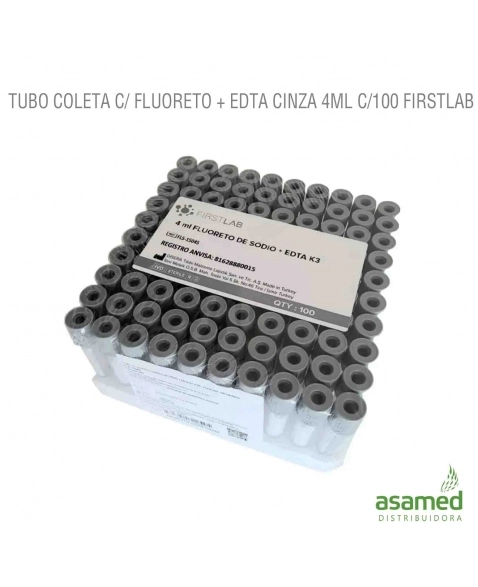 Tubo Coleta C Fluoreto Edta Cinza Ml C Firstlab