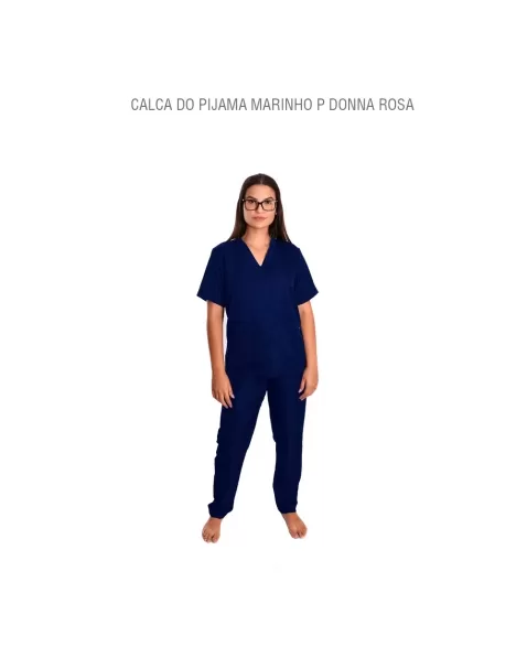 CALCA DO PIJAMA/SCRUBS MARINHO P DONNA ROSA