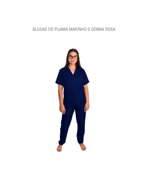 BLUSAO DO PIJAMA/SCRUBS MARINHO P DONNA ROSA