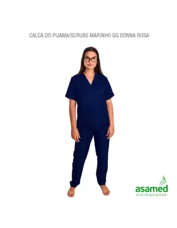 CALCA DO PIJAMA/SCRUBS MARINHO GG DONNA ROSA