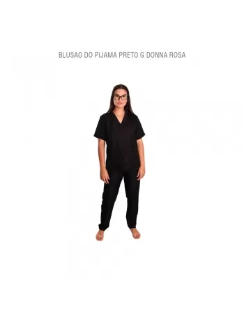 CALCA DO PIJAMA/SCRUBS PRETO GG DONNA ROSA