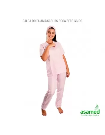 CALCA DO PIJAMA/SCRUBS ROSA BEBE GG DONNA ROSA