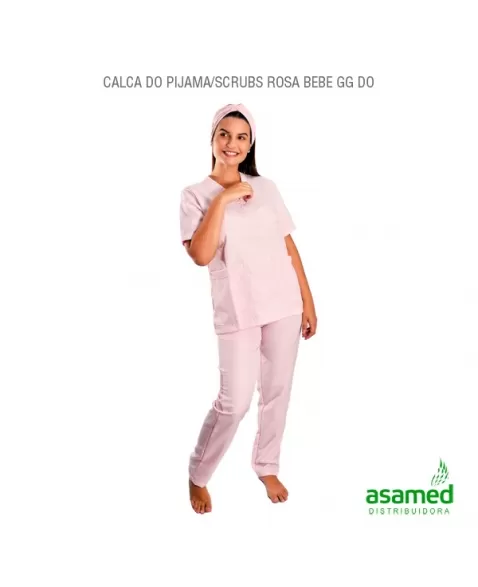 CALCA DO PIJAMA/SCRUBS ROSA BEBE GG DONNA ROSA