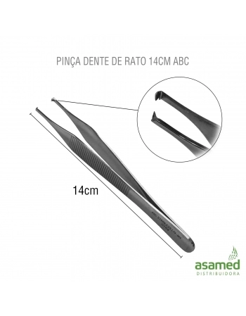 PINCA ANATOMICA DENTE DE RATO 14CM ABC