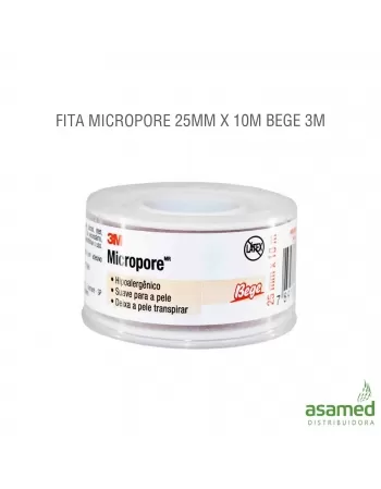 FITA MICROPORE 25MM X 10M BEGE 3M