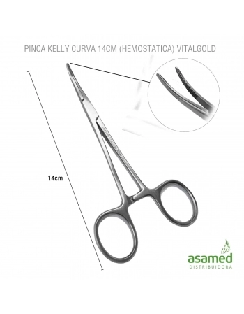 PINCA KELLY 14CM CURVA (HEMOSTATICA) VITALGOLD