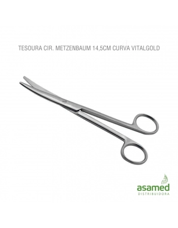 TESOURA METZENBAUM 14,5CM CURVA VITALGOLD