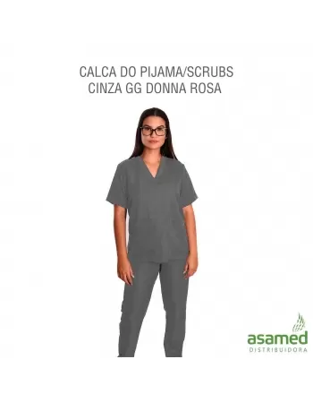 CALCA DO PIJAMA/SCRUBS CINZA G1 DONNA ROSA