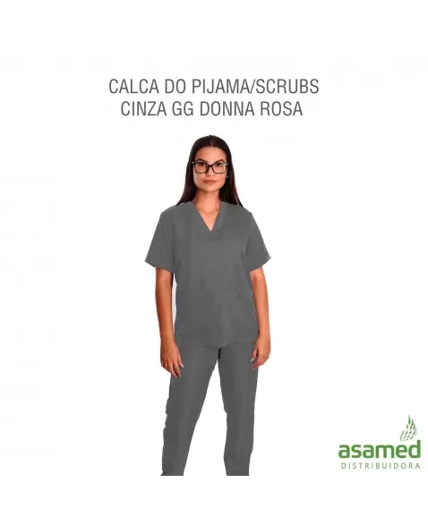 CALCA DO PIJAMA/SCRUBS CINZA G1 DONNA ROSA