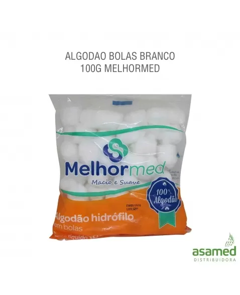 ALGODAO BOLAS BRANCA 100G MELHORMED