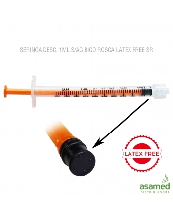 SERINGA DESC. 1ML SEM AGULHA LUER LOCK LATEX FREE SR