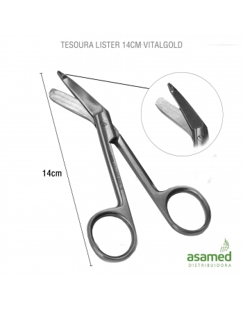 TESOURA LISTER 14CM VITALGOLD