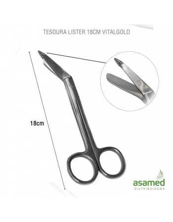 TESOURA LISTER 18CM VITALGOLD