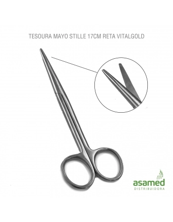 TESOURA MAYO STILLE 17CM RETA VITALGOLD