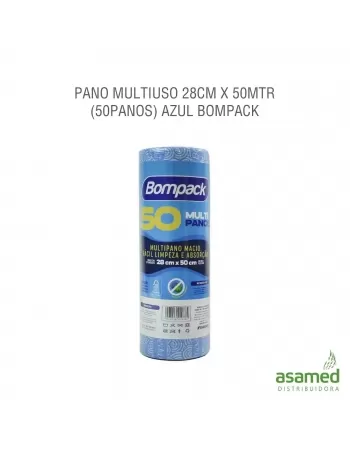 PANO MULTIUSO 28CM X 50MTR (50PANOS) AZUL BOMPACK