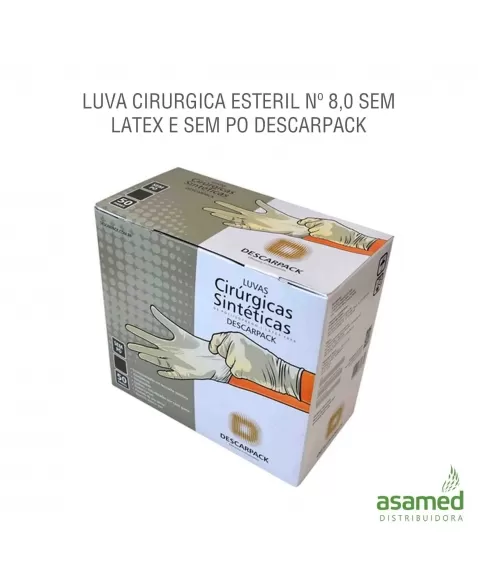 LUVA CIRURGICA ESTERIL Nº 8,0 SEM LATEX E SEM PO DESCARPACK