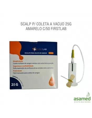 SCALP P/ COLETA A VACUO 25G LARANJA C/50 FIRSTLAB