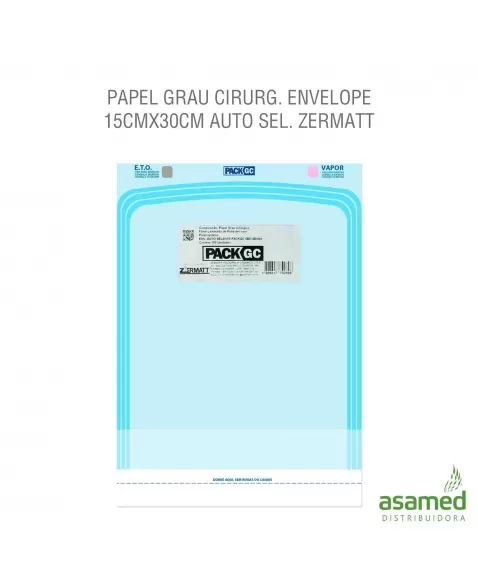 PAPEL GRAU CIRURG. ENVELOPE 15CMX23CM AUTO SEL. VITALPACK