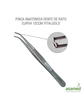 PINCA ANATOMICA DENTE DE RATO CURVA 12CCM VITALGOLD