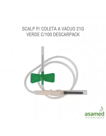 SCALP P/ COLETA A VACUO 21G VERDE C/100 DESCARPACK