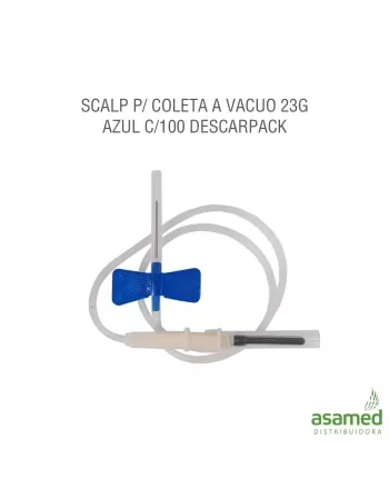 SCALP P/ COLETA A VACUO 23G AZUL C/100 DESCARPACK