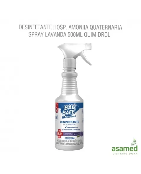 DESINFETANTE HOSP. AMONIIA QUATERNARIA SPRAY LAVANDA 500ML QUIMIDROL