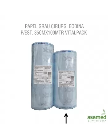 PAPEL GRAU CIRURG. BOBINA P/EST. 35CMX100MTR VITALPACK