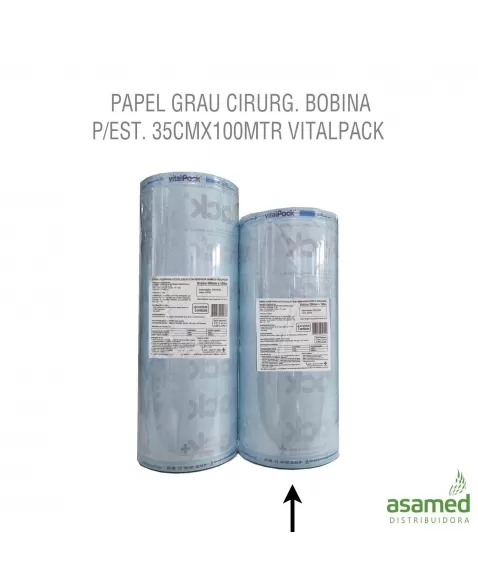 PAPEL GRAU CIRURG. BOBINA P/EST. 35CMX100MTR VITALPACK