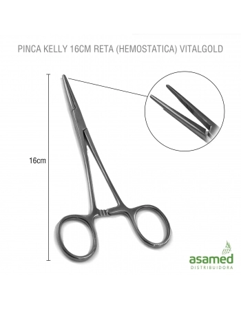 PINCA KELLY 16CM RETA (HEMOSTATICA) VITALGOLD