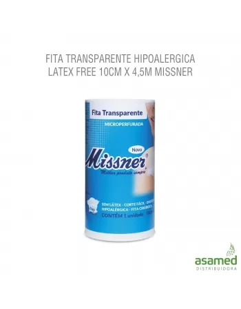 FITA TRANSPARENTE HIPOALERGICA LATEX FREE 10CM X 4,5M MISSNER