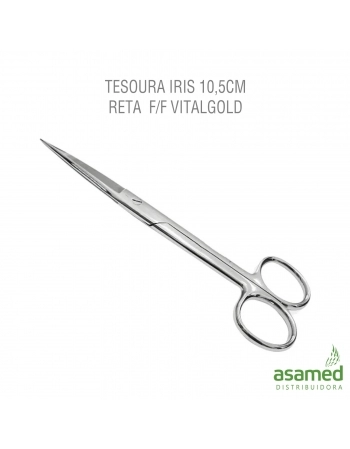 TESOURA IRIS 10,5CM RETA F/F VITALGOLD