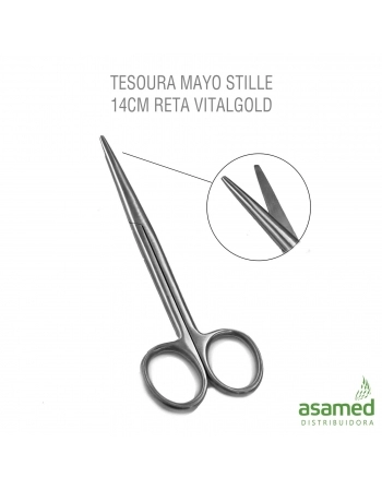 TESOURA MAYO STILLE 14CM RETA VITALGOLD