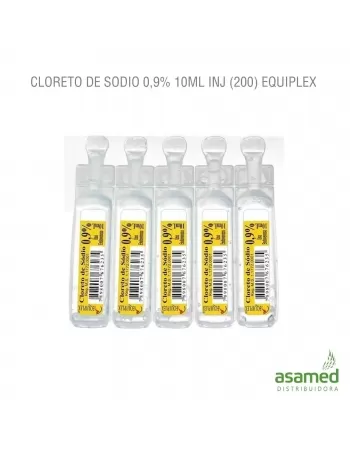 CLORETO DE SODIO 0,9% 10ML C/200AMP INJ EQUIPLEX