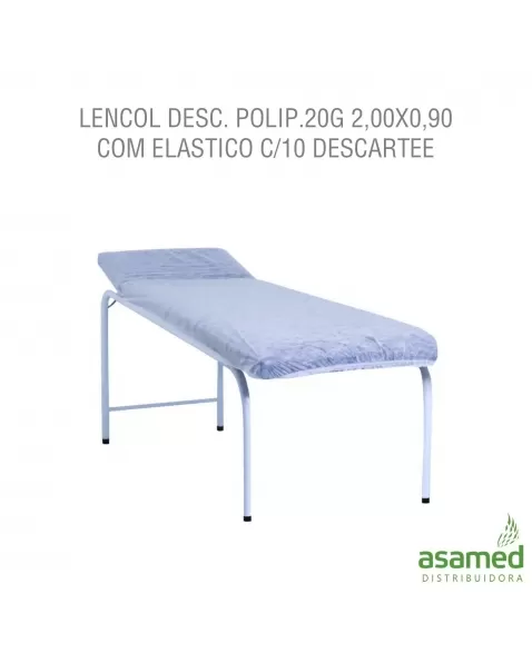 LENCOL DESC. POLIP.20G 2,00X0,90 COM ELASTICO C/10 DESCARTEE