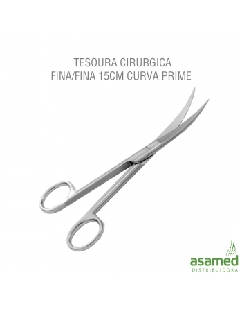 TESOURA CIRURGICA FINA/FINA 15CM CURVA PRIME