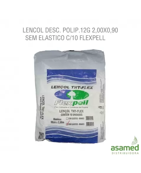 LENCOL DESC. POLIP.12G 2,00X0,90 SEM ELASTICO C/10 FLEXPELL