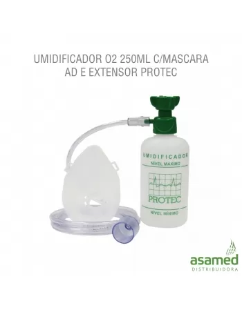 UMIDIFICADOR O2 250ML C/MASCARA AD E EXTENSOR PROTEC