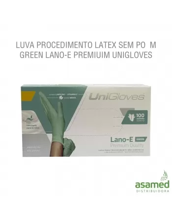 LUVA PROCEDIMENTO LATEX SEM PO P GREEN LANO-E PREMIUIM UNIGLOVES