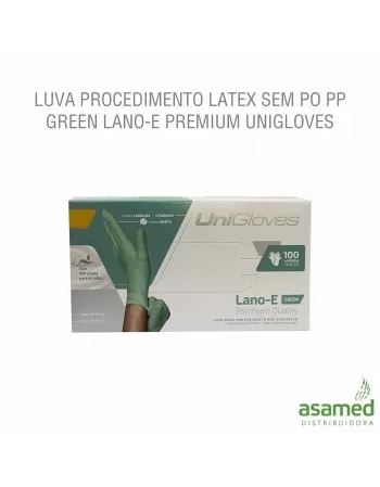 LUVA PROCEDIMENTO LATEX SEM PO PP GREEN LANO-E PREMIUIM UNIGLOVES