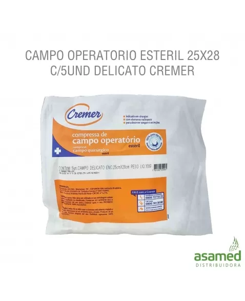 CAMPO OPERATORIO ESTERIL 25X28 C/5UND DELICATO CREMER