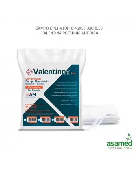 CAMPO OPERATORIO 45X50 30G C/50 VALENTINNA PREMIUM AMERICA