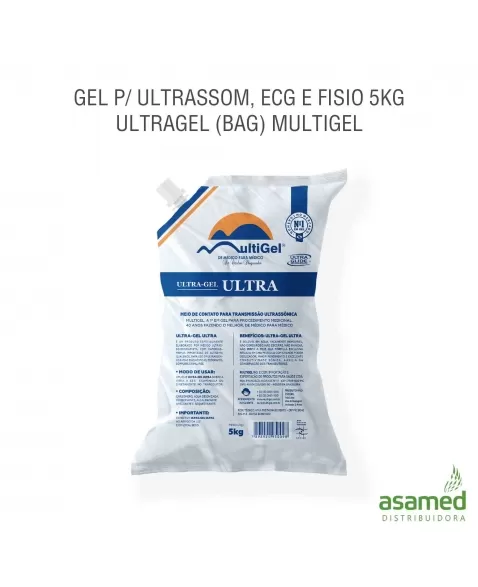 GEL P/ ULTRASSOM, ECG E FISIO 5KG ULTRAGEL (BAG) MULTIGEL