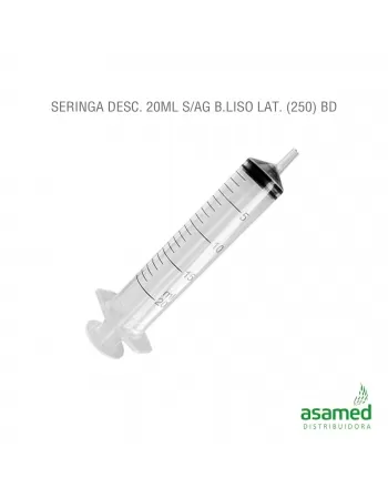 SERINGA DESC. 20ML SEM AGULHA LUER SLIP LATERAL BD