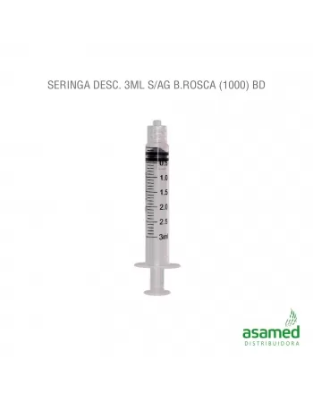 SERINGA DESC. 3ML SEM AGULHA LUER LOCK BD