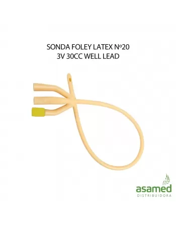 SONDA FOLEY LATEX Nº20 3V 30CC WELL LEAD