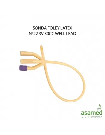 SONDA FOLEY LATEX Nº22 3V 30CC WELL LEAD