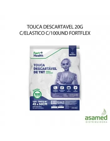 TOUCA DESCARTAVEL 20G C/ELASTICO C/100UND FORTFLEX