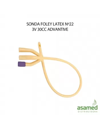 SONDA FOLEY LATEX Nº22 3V 30CC ADVANTIVE