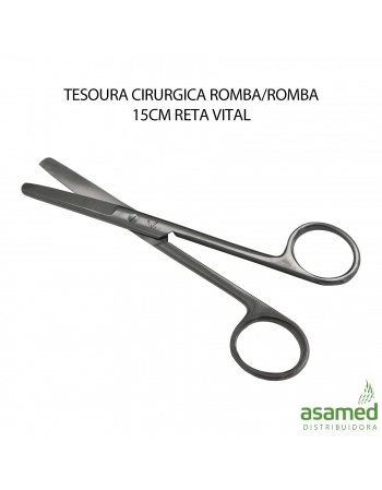 TESOURA CIRURGICA ROMBA/ROMBA 15CM RETA VITAL