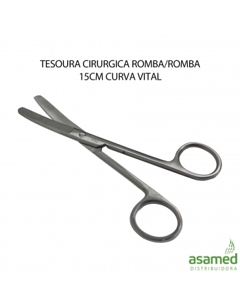 TESOURA CIRURGICA ROMBA/ROMBA 15CM CURVA VITAL